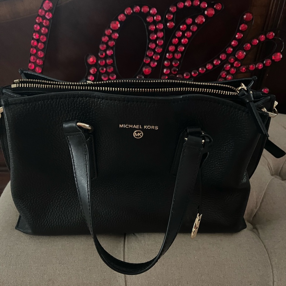Michael Kors Black Leather Satchel